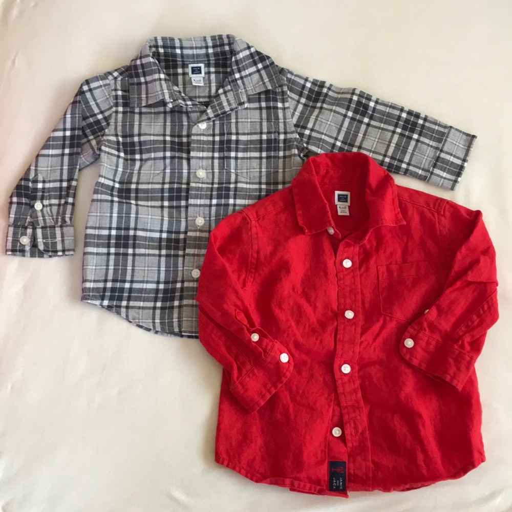 Janie and Jack Bundle of 2 Boys Button Down Shirts